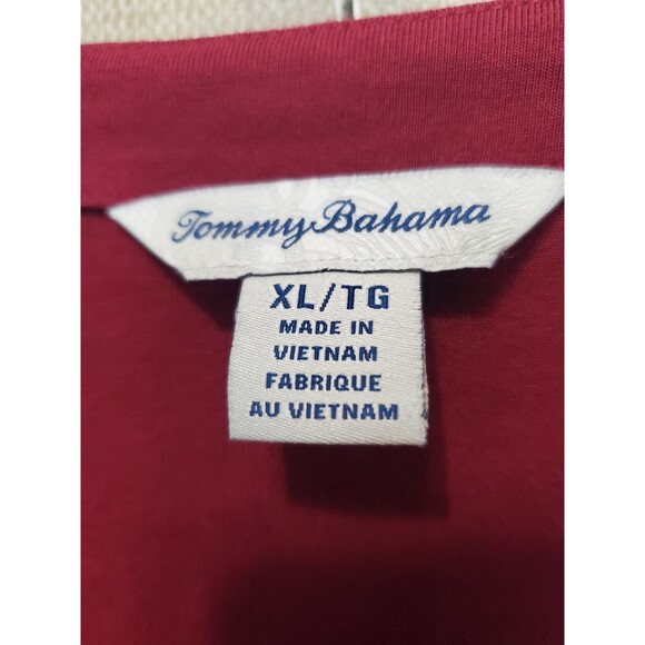 Tommy Bahama Rhododendron Purple KAUAI Tie Front Button-Up Campshirt Size XL - Picture 3 of 5